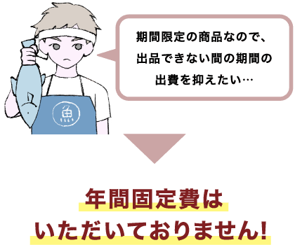 年間固定費はいただいておりません！