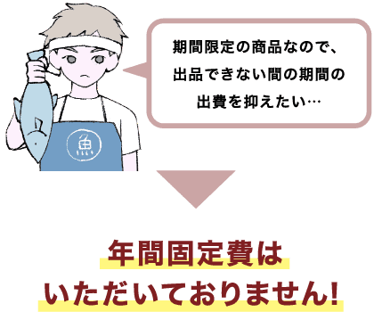 年間固定費はいただいておりません！